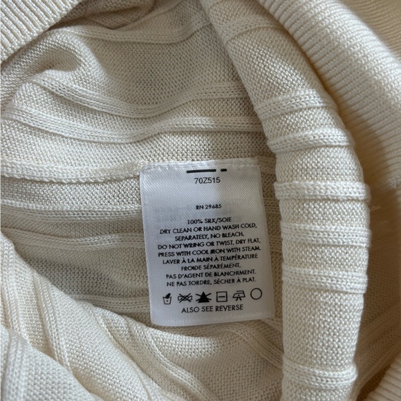 Men’s Pendleton 100% Silk Sweater Cream Off White Vintage - Picture 4 of 4